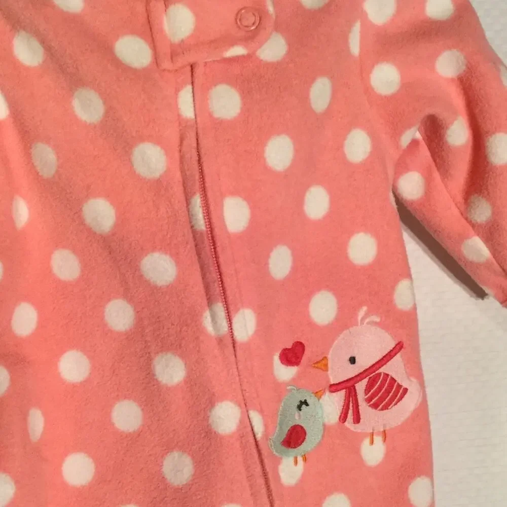 Carters girl fleece footie pjs 3m size in a bundle